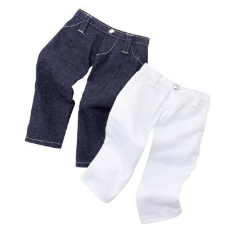 Gotz Doppio Pantalone Jeans Blu e Bianco XL 45-50Cm