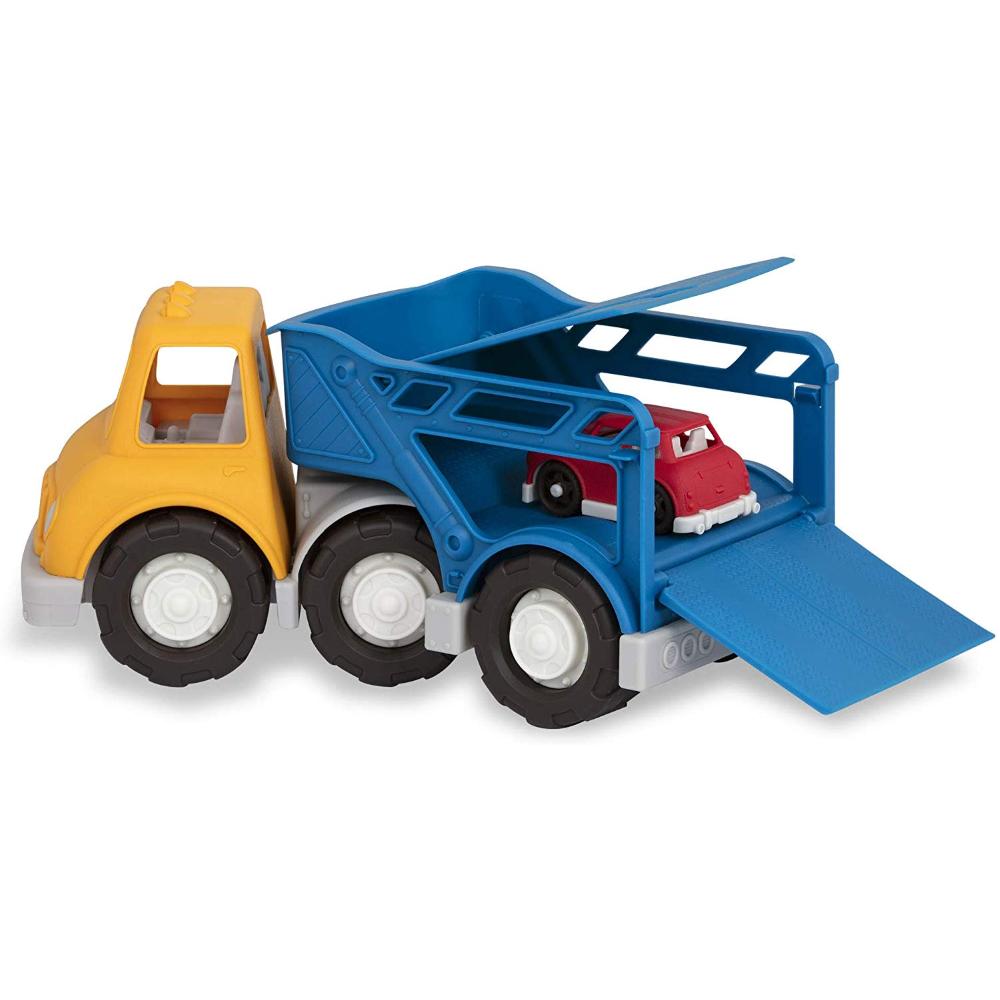 B Toys Camion Bisarca Con 2 Auto, Super Resistant Per Bambini Dai 12 Mesi