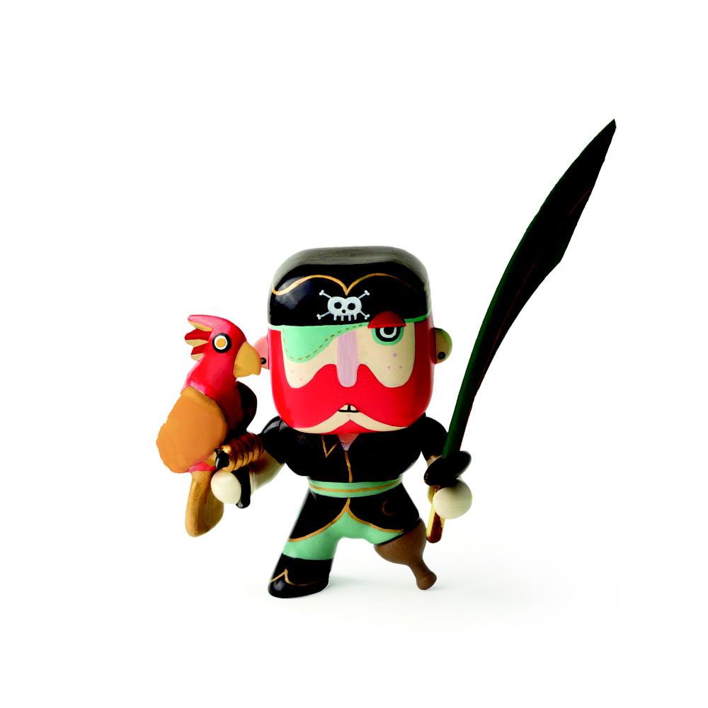Djeco Personaggio 7,5 Cm Con Accessorio, Arty Toys Pirates, Sam Parrot