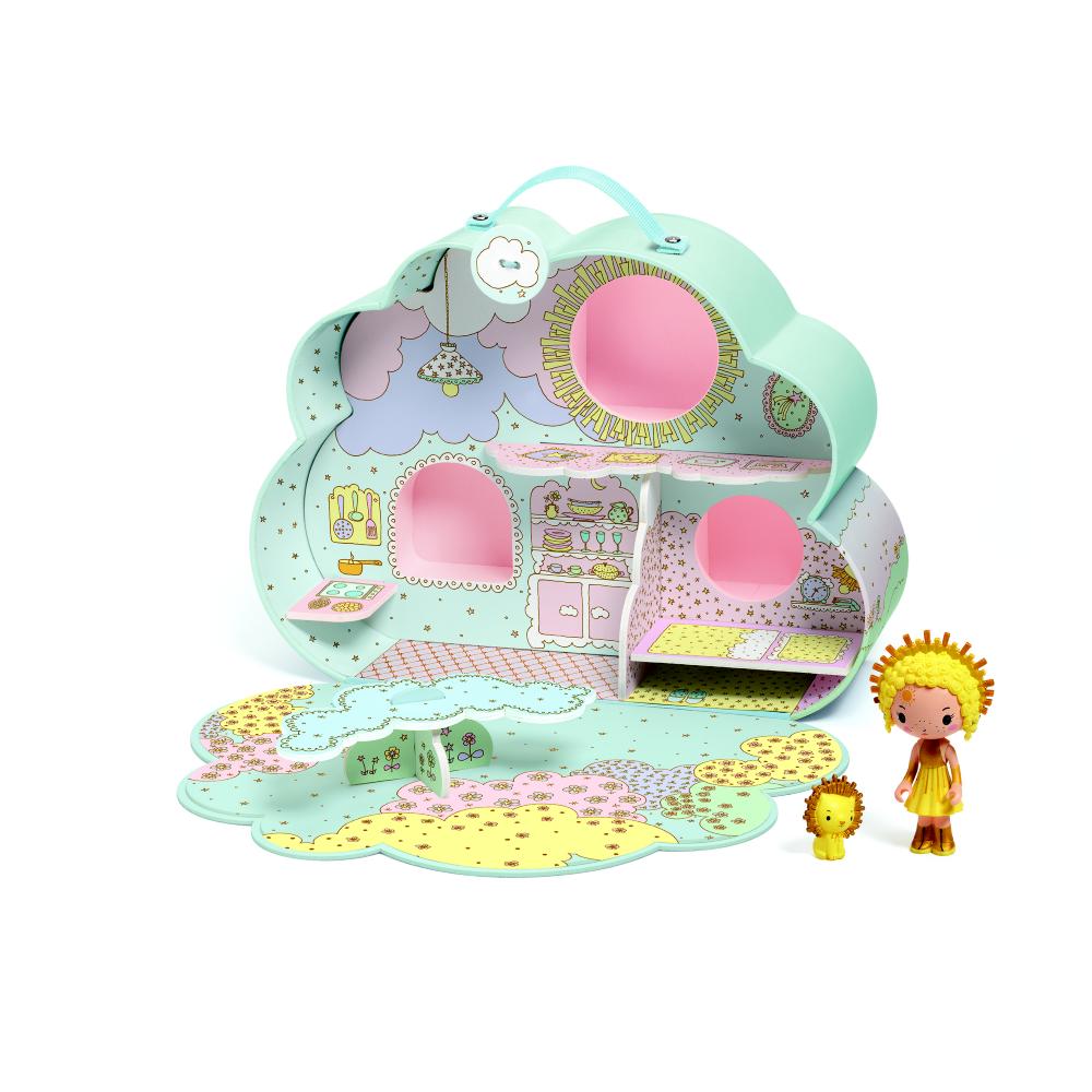 Djeco Sunny e Mia House, Casa Delle Bambole Portatile 2 Personaggi