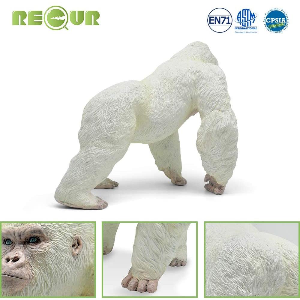 Recur Serie Selvaggia, Animale In Morbido PVC Dipinto a Mano, Gorilla Albino