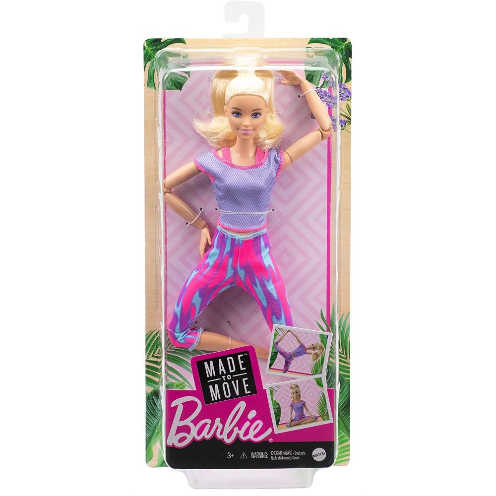Mattel Bambola Barbie Snodata Made To Move, 22 Articolazioni Flessibili, Bionda Sportiva