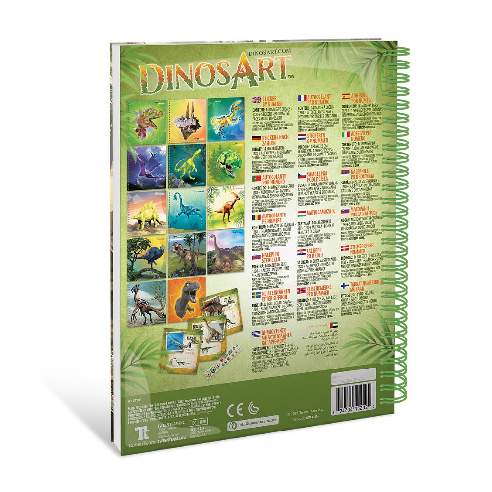 DinosArt Sticker By Number, 14 Immagini Da Creare Con Adesivi Tema Dinosauri