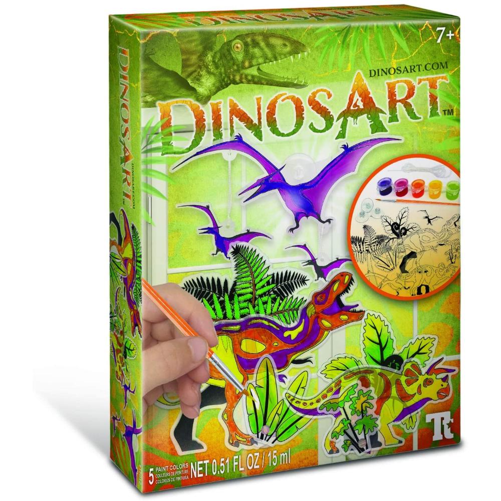 DinosArt Suncatchers, Acchiappasole Da Dipingere Tema Dinosauri