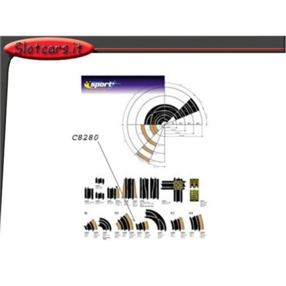 Scalextric Sport, Cordolo interno per 1/2 Curva raggio 2 -C8280-