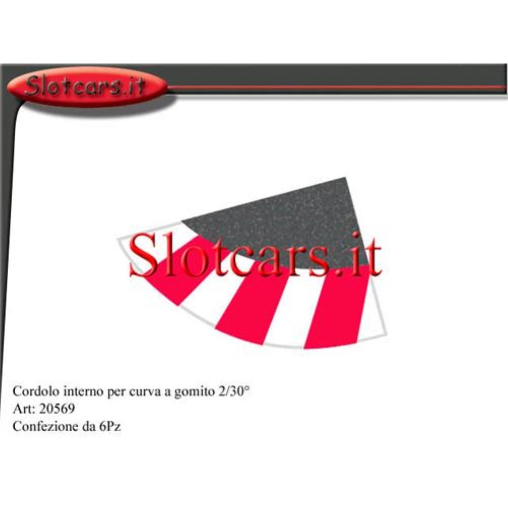 Carrera Evolution 32, Cordoli interni per curve paraboliche 1/30° (6) più teminali (2) -CA20569-