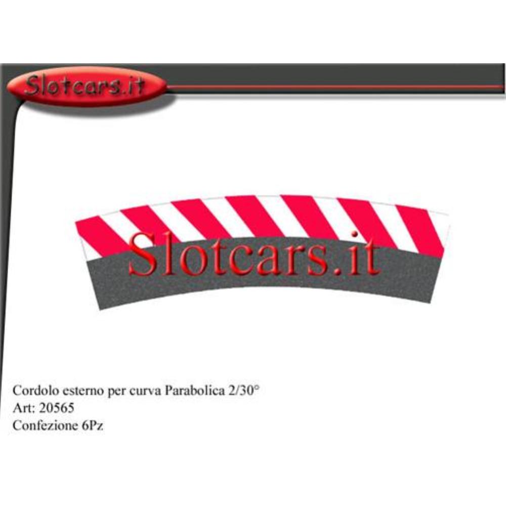 Carrera Evolution 32, Cordoli esterni per curve paraboliche 2/30° (6) più terminali (2) -CA20565-