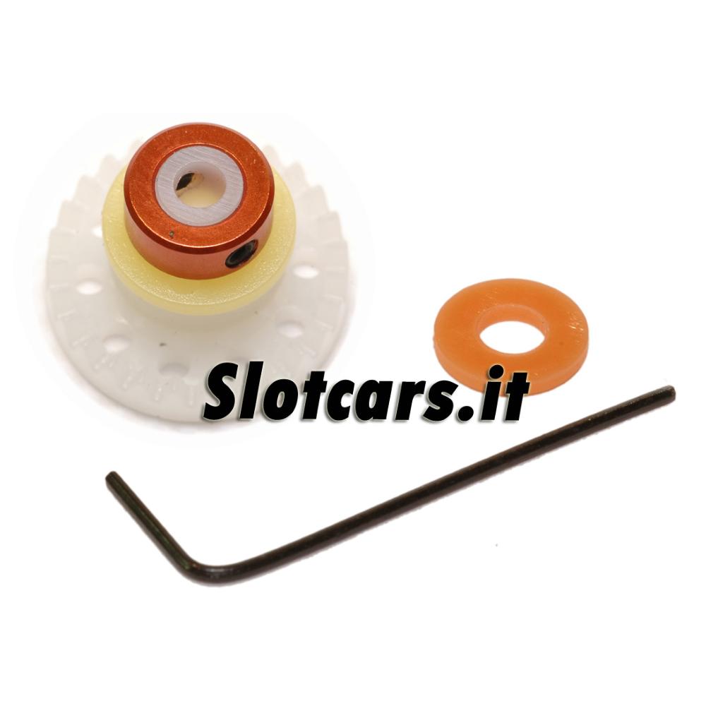 PN Racing, Corona in linea 28 denti 2.38 mm (0,75g) Regolabile in Teflon -PNPG0128-