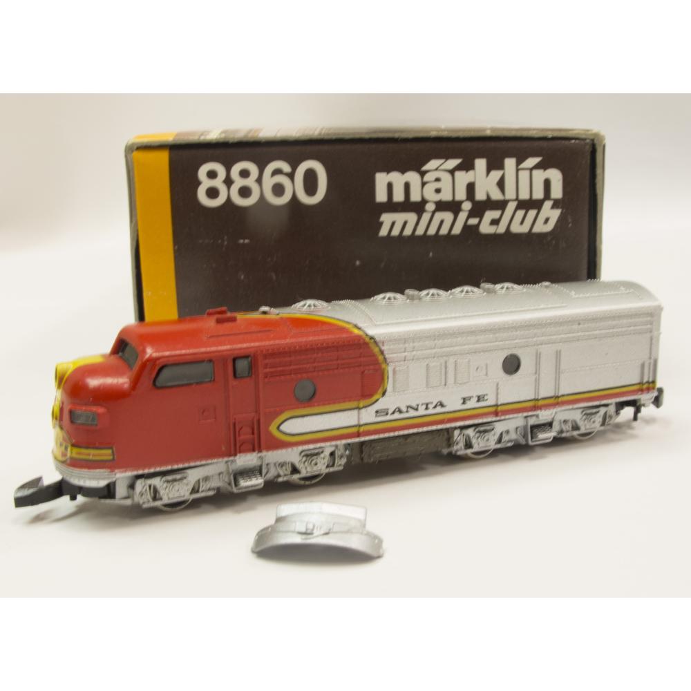 MARKLIN, Marklin Mini Club Locomotiva Diesel Santa Fe Engine RR (8860)