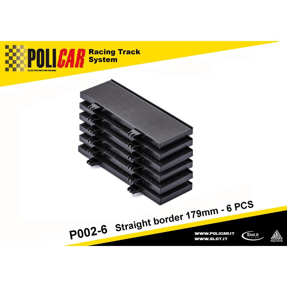 Policar, Mezzo Bordo Rettilineo Nero 179mm 6pcs -P002-6-