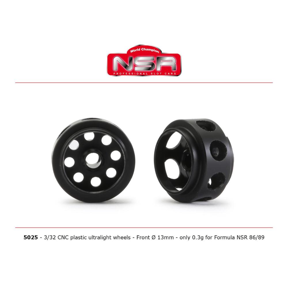 NSR Racing, Cerchio Anteriore In Plastica 13 x 8mm Ultra Leggero 0,4gr Per Formula 86/89 -NSR5025-