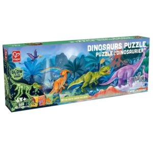 Hape Puzzle Panoramico 200Pz Dinosaurs, Glow In The Dark 150x30 Cm