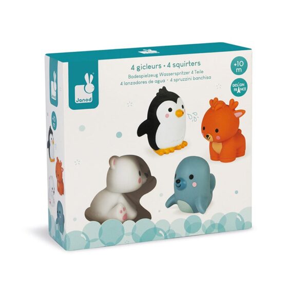Janod Giocattolo Da Bagno In Plastica, Orso Pinguino Foca Cervo