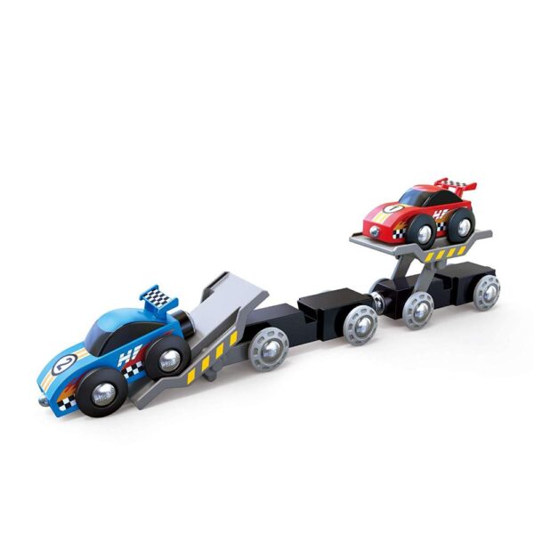 Hape Treno Locomotore Con Carrozze Trasporto Auto Da Corsa