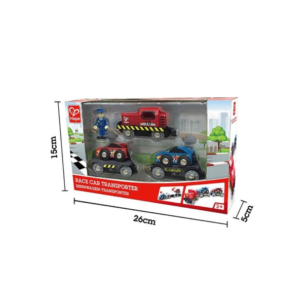 Hape Treno Locomotore Con Carrozze Trasporto Auto Da Corsa