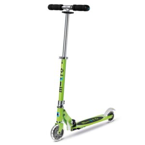 Micro Monopattino Pieghevole, Portata 100Kg, Sprite Led Verde Chartreuse