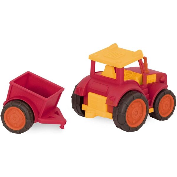 B Toys Trattore Rosso Con Rimorchio, Super Resistant Per Bambini Dai 12 Mesi