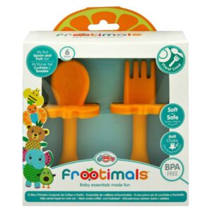 Kids Set Posate In Silicone Orangefly Frootimals