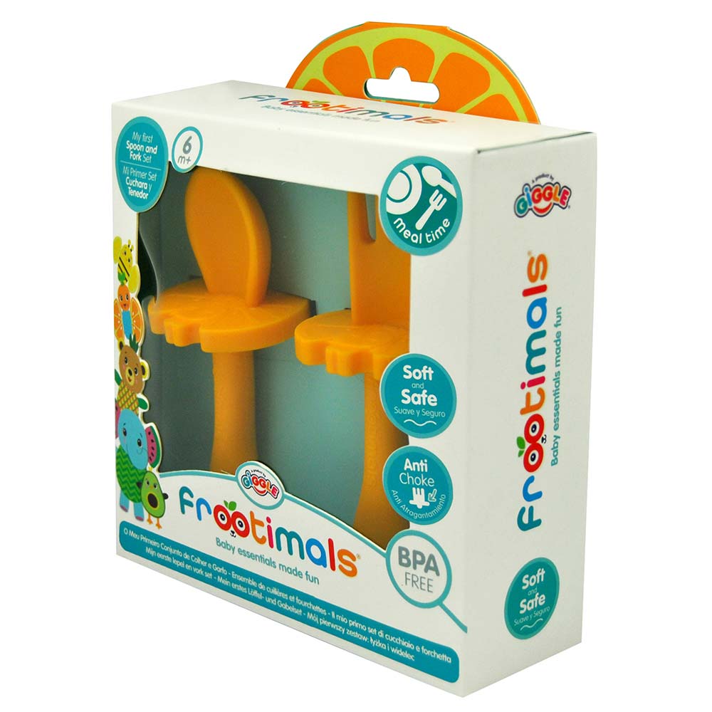 Kids Set Posate In Silicone Orangefly Frootimals