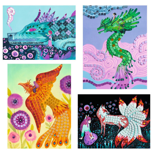 Djeco Crea Un Bellissimo Mosaico, Dai 6+ Anni, Creature Leggendarie