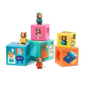 Djeco Casa degli Orsi - Set di 5 Cubi Illustrati