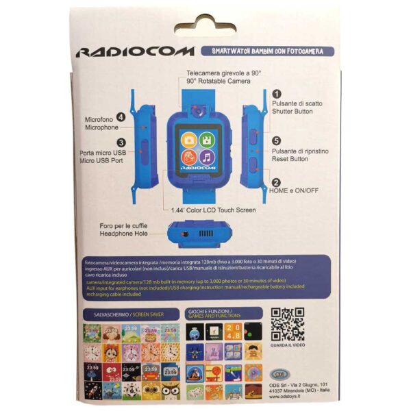 Radiocom Smartwatch Per Bambino Con Fotocamera, Blu