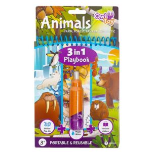 QwiToy, Libro Gioco 3 in 1 - Animali