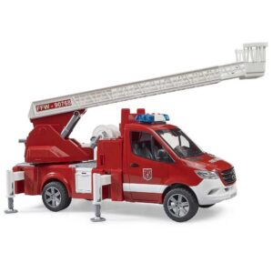 Bruder, MB Sprinter Vigili Del Fuoco Con Pompa a Scala Girevole e Modulo Luci e Suoni