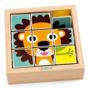 Djeco Puzzle 9 Blocchi In Legno Per Bambini Dai 2 Anni, Tournifarm