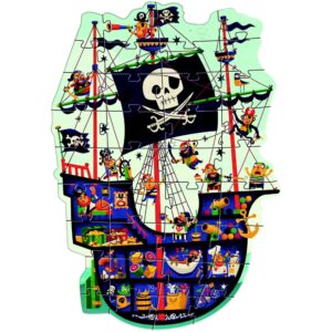 Djeco Puzzle 36 Pz Gigante 90 Cm, La Nave Dei Pirati
