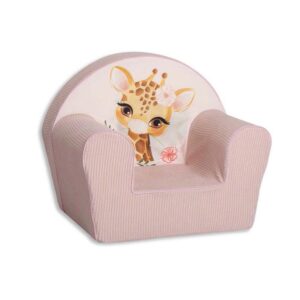 Colibrì Poltroncina In Gommapiuma e Velluto Sfoderabile, Giraffa