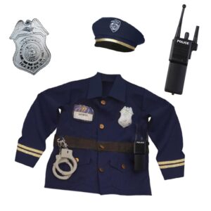 Great Pretenders Costume da Poliziotto Americano Con Accessori, Taglia Elasticizzata 3-4 Anni