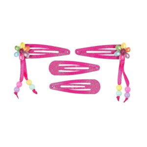 Souza Mollette Per Capelli, Hair Clip Else flower pink, 4 Pezzi