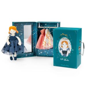 Moulin Roty, Valigia Guardaroba e Bambola con Vestiti, Les Parisiennes