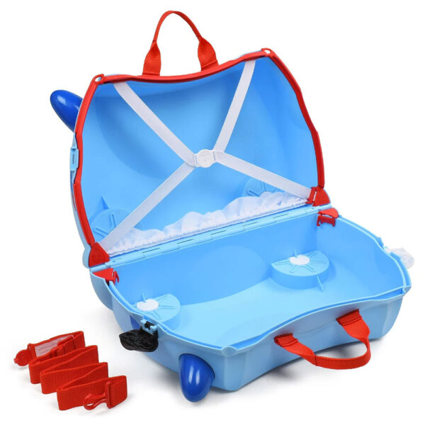 Trunki Valigia Cavalcabile Con Ruote, Dog Il Cane Azzurro
