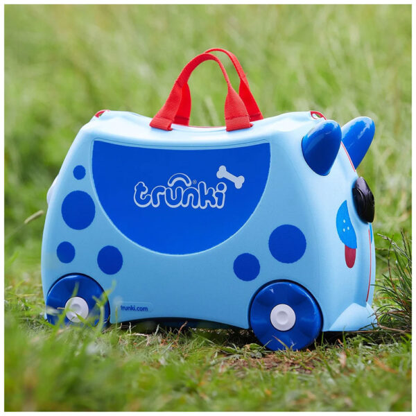 Trunki Valigia Cavalcabile Con Ruote, Dog Il Cane Azzurro