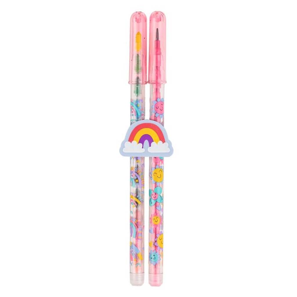 Moses, 2 in 1 Matita e Pastello a Cera Con Gomma Arcobaleno, Soggetto Casuale