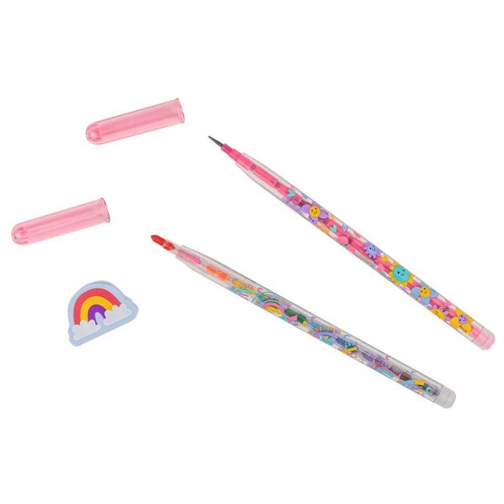 Moses, 2 in 1 Matita e Pastello a Cera Con Gomma Arcobaleno, Soggetto Casuale