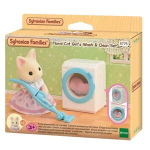 Sylvanian Families Set Lava e Pulisci di Bebè Gatto Flora
