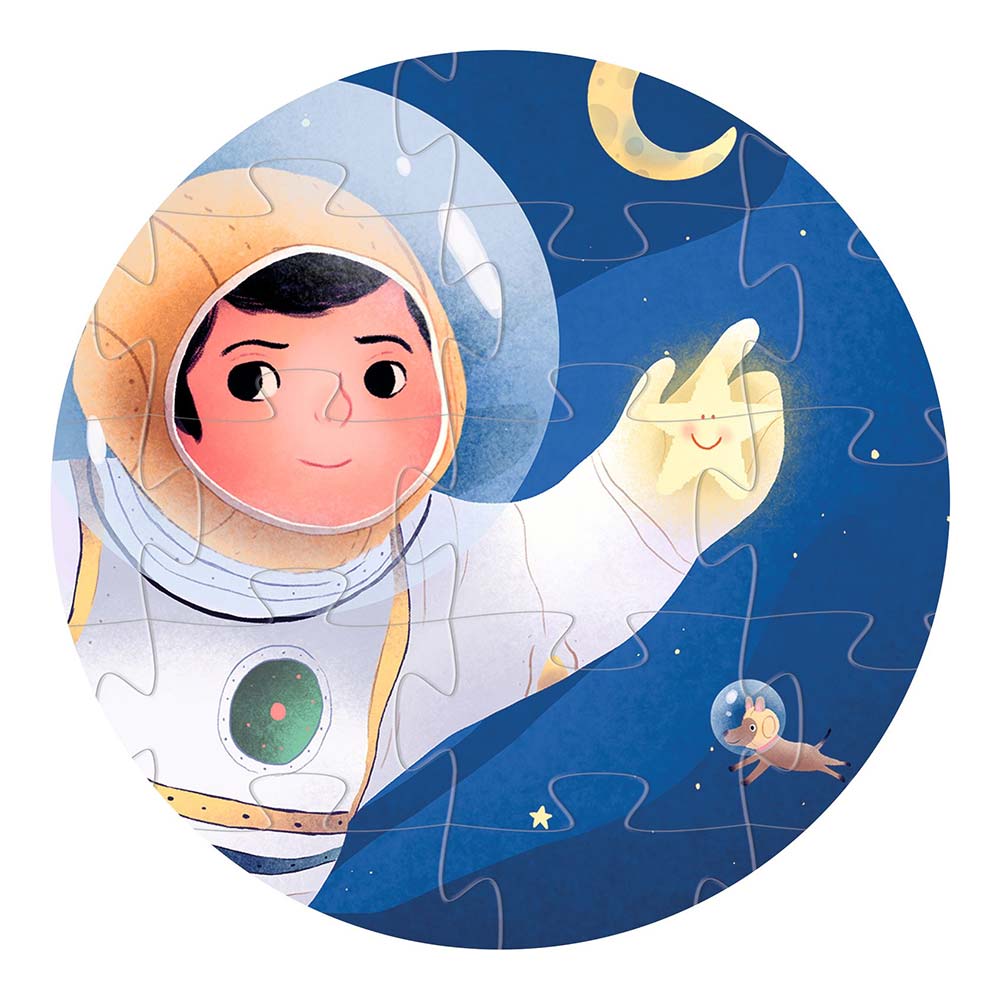 Djeco Puzzle Per Bambini 36 Pz, Un Astronauta Sulla Luna
