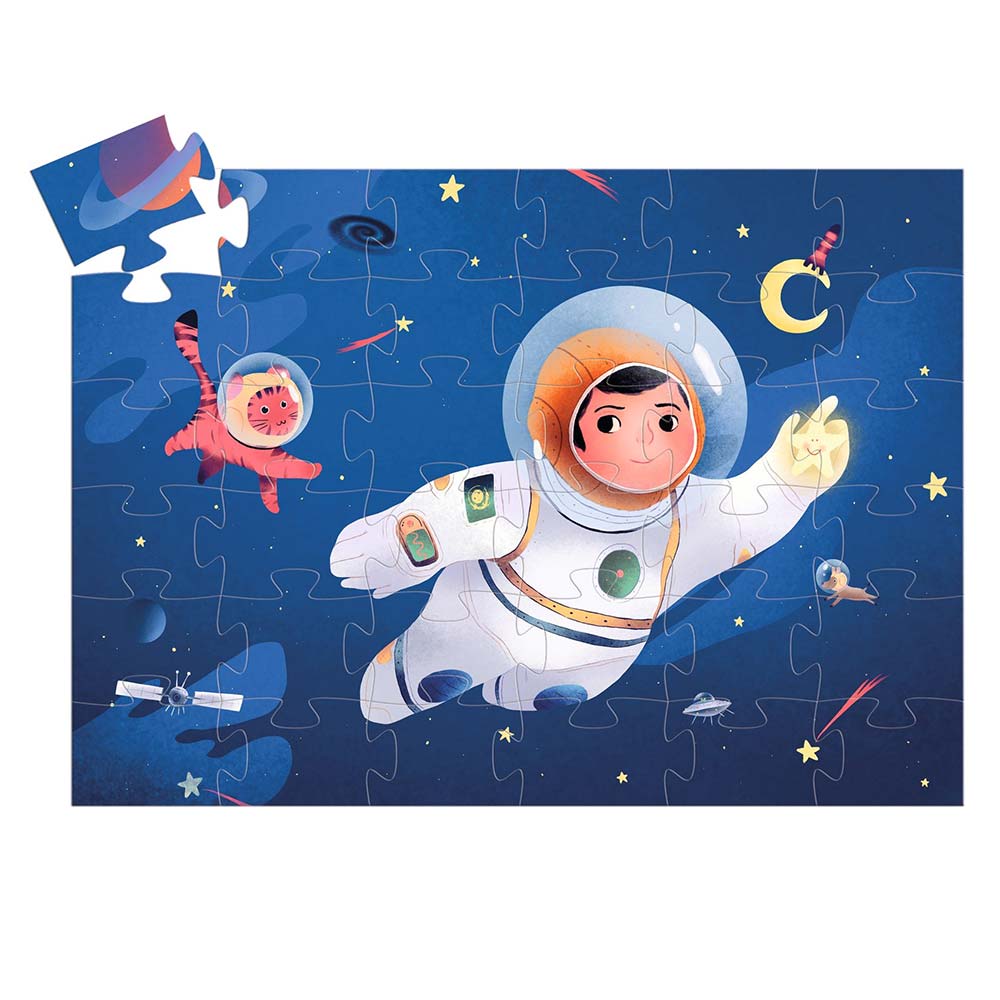 Djeco Puzzle Per Bambini 36 Pz, Un Astronauta Sulla Luna