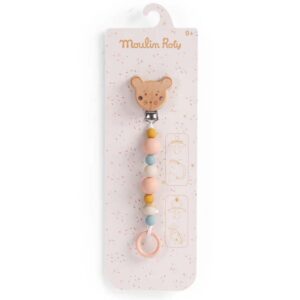 Moulin Roty, Portaciuccio In Legno e Silicone Topo