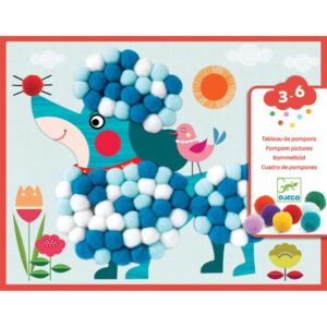 Djeco Collages Assortments, Crea Collage Pompon Per Bambini Da 3-6 Anni