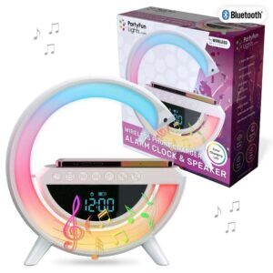 PartyFun, Radio Sveglia Con Caricabatterie Wireless Per Smartphone Compatibili