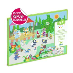 Djeco Fanfara - Cartellina Creativa con Adesivi Spessi e Riposizionabili