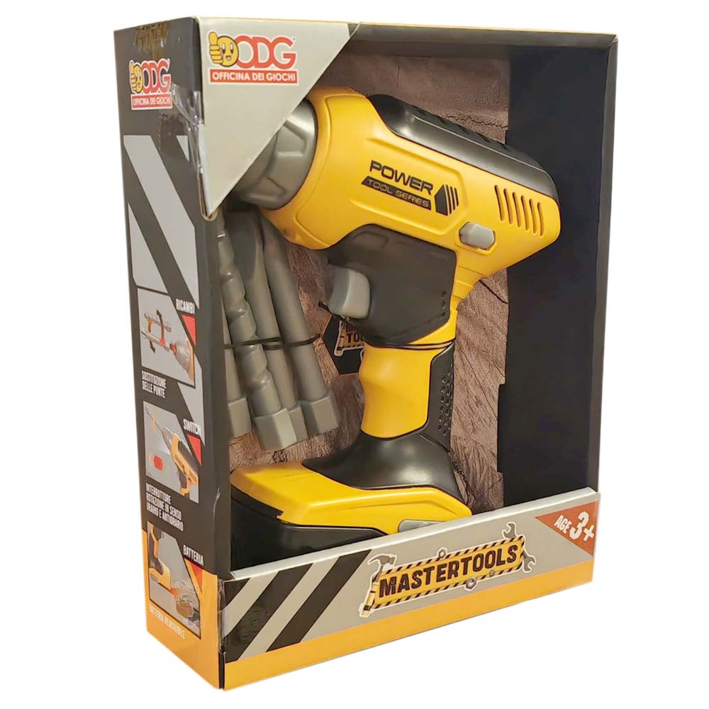ODG Mastertools, Trapano Avvitatore Con 4 Inserti Intercambiabili, Giocattolo a Batterie