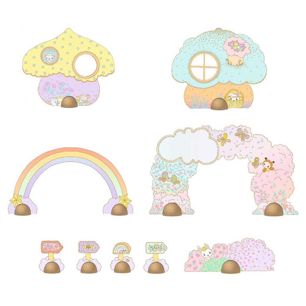 Djeco Tinyly Puzzl’Up Lily, Puzzle 33 Pezzi con Scenario e Personaggi