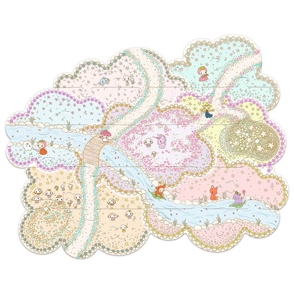 Djeco Tinyly Puzzl’Up Lily, Puzzle 33 Pezzi con Scenario e Personaggi