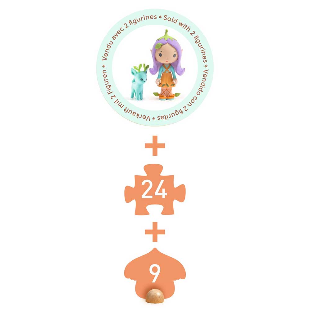 Djeco Tinyly Puzzl’Up Lily, Puzzle 33 Pezzi con Scenario e Personaggi