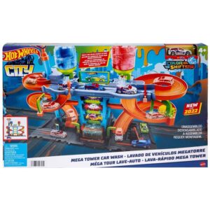 Hot Wheels City, Pista Playset, Mega Torre Autolavaggio